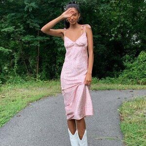 Princess Polly Veronica Midi Pink Floral Slip Dress
